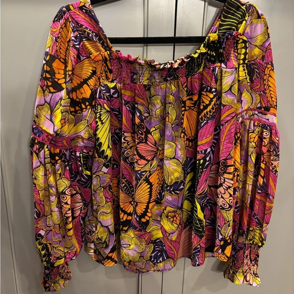 Anthropologie Alexandra Farmer Puff-Sleeved Blouse sz S - Picture 3 of 7